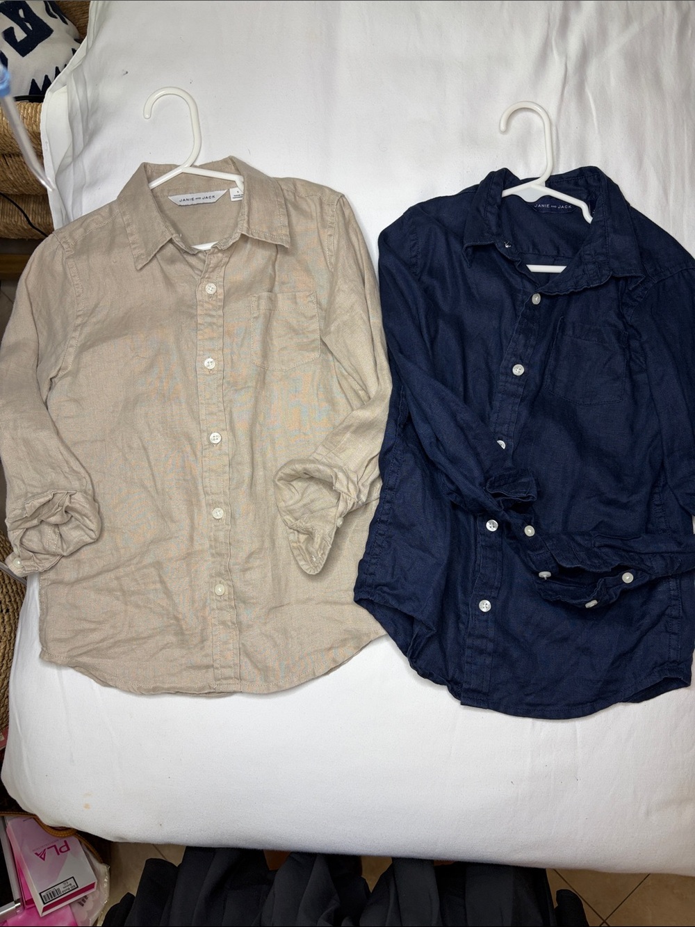 Janie and Jack Boys' Button-Down Shirts in Navy and Beige